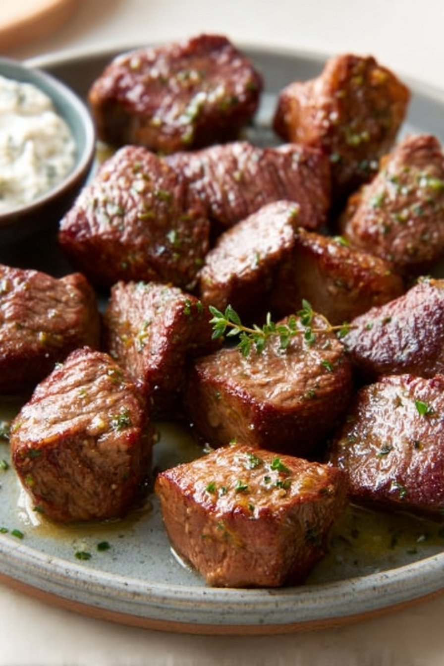 Air Fryer Steak Bites serving