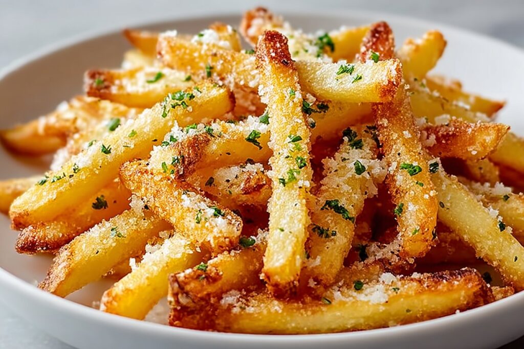 Air Fryer Garlic Parmesan Fries featured