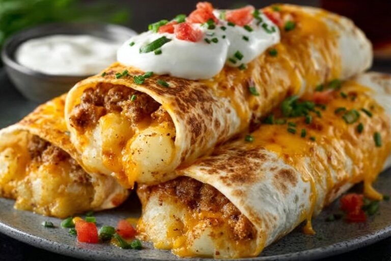 Cheesy Potato Burritos Comfort Meal featured