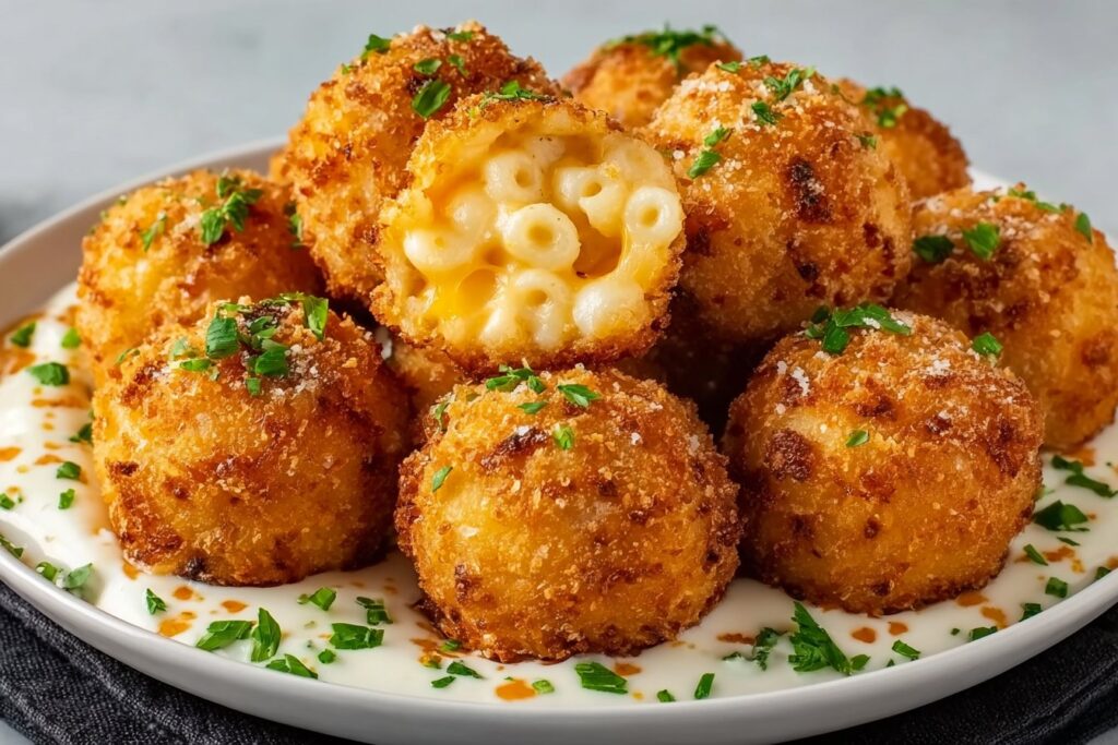 Air Fryer Fried Macaroni and Cheese Balls featured