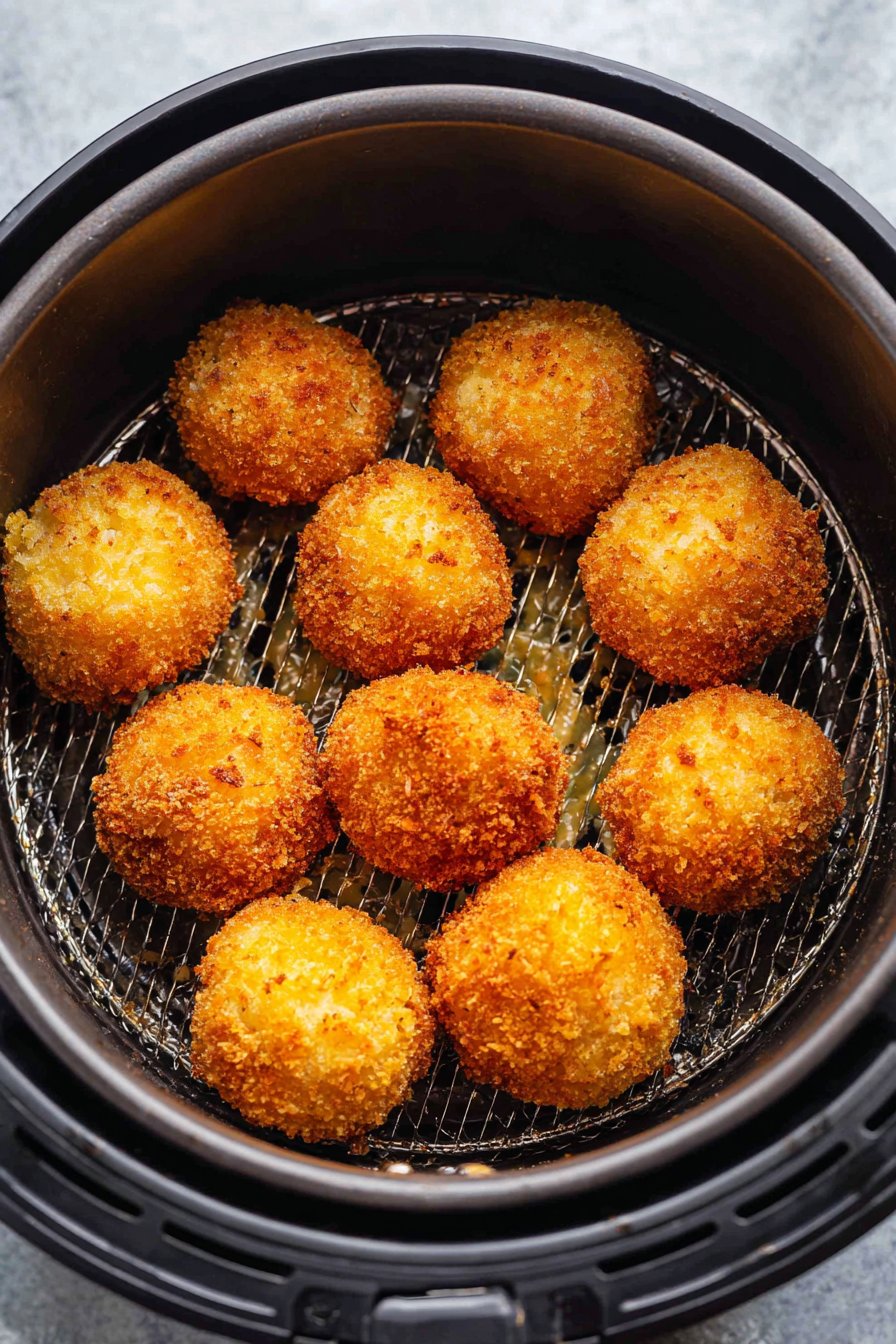 Air Fryer Fried Macaroni and Cheese Balls instructions process