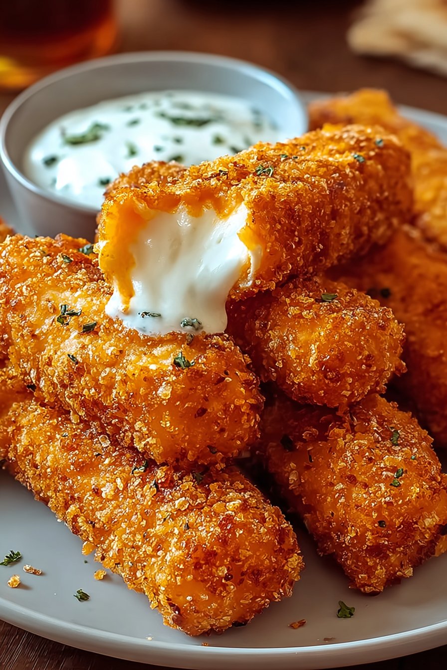 Buffalo Chicken Mozzarella Sticks serving