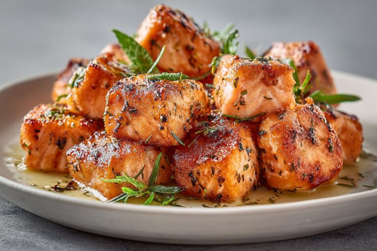 Air Fryer Salmon Bites with Bang Bang Sauce featured