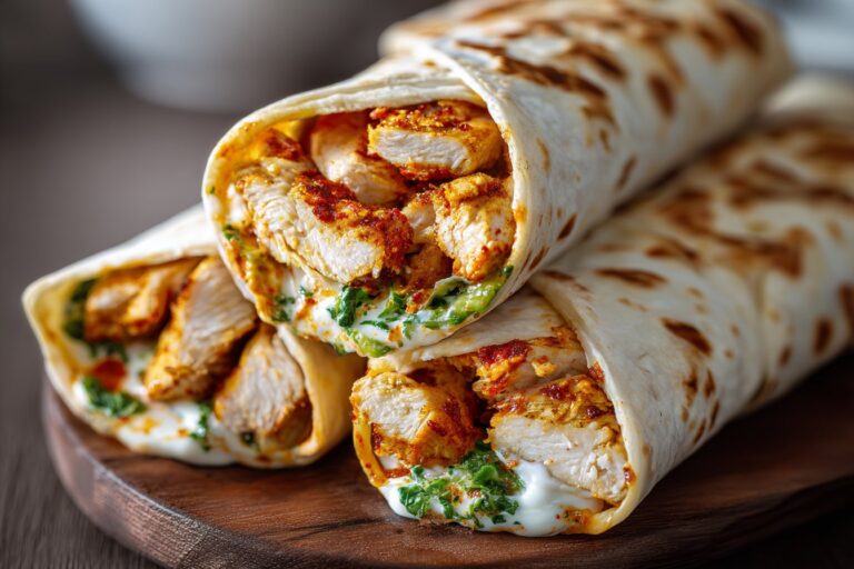 Crispy Air Fryer Chicken & Mozzarella Wraps featured