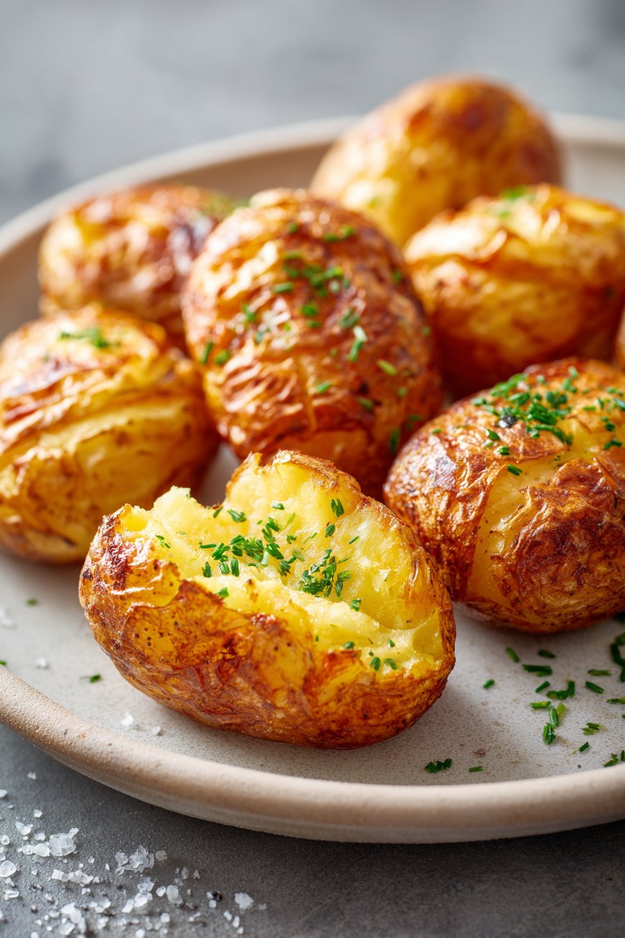Crispy Air Fryer Baked Potatoes serving