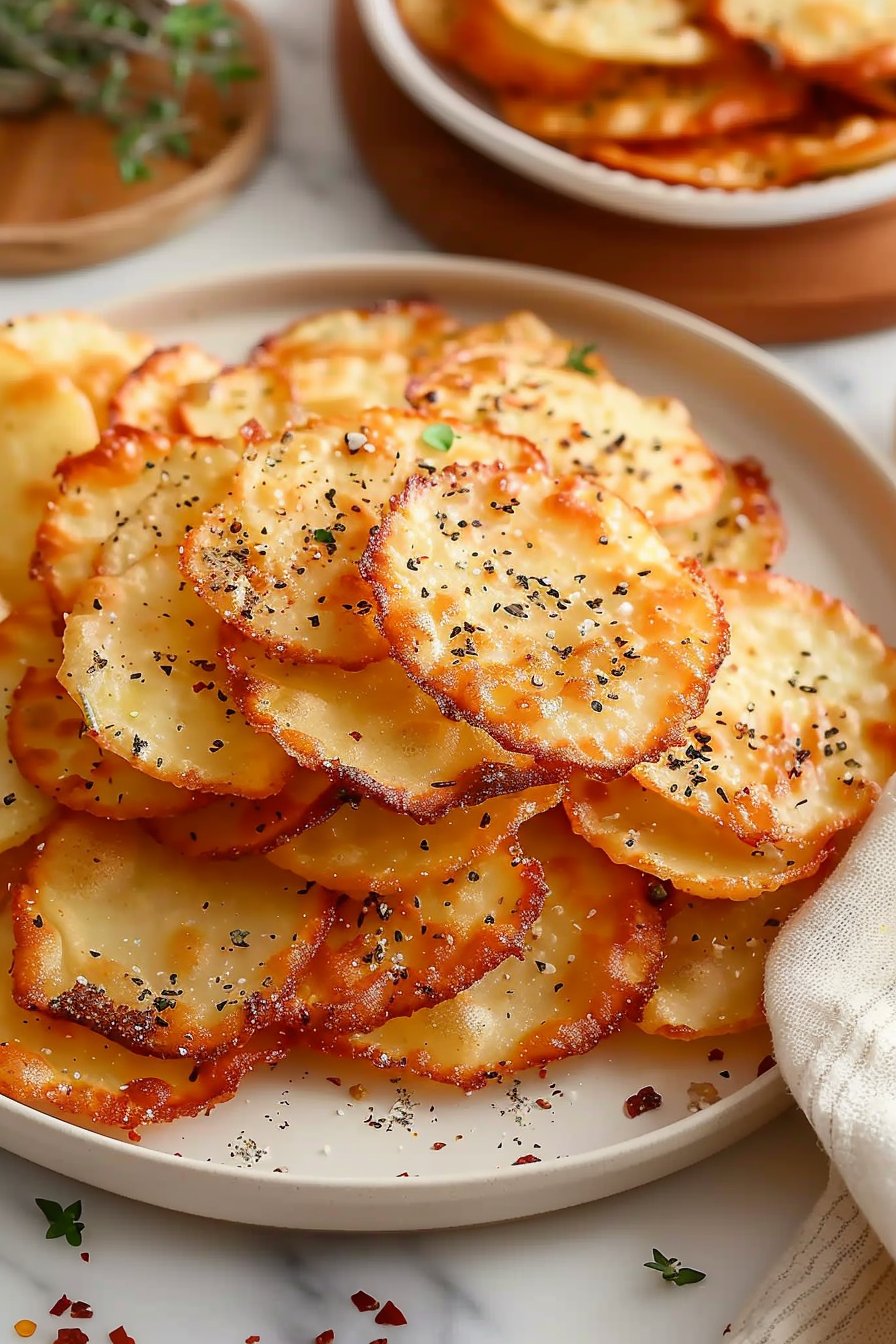 Irresistible Air Fryer Cottage Cheese Chips serving