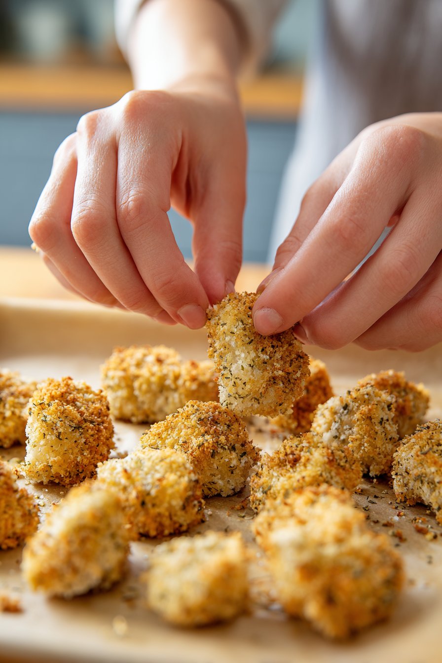 Air Fryer Ranch-Crusted Chicken Bites instructions process