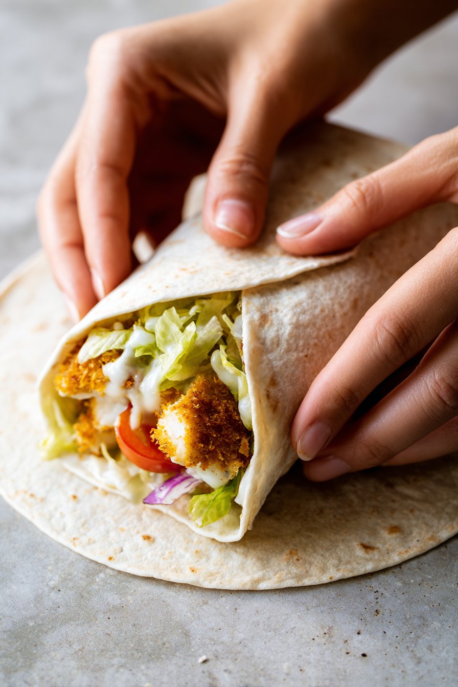 Crispy Air Fryer Chicken & Mozzarella Wraps instructions process