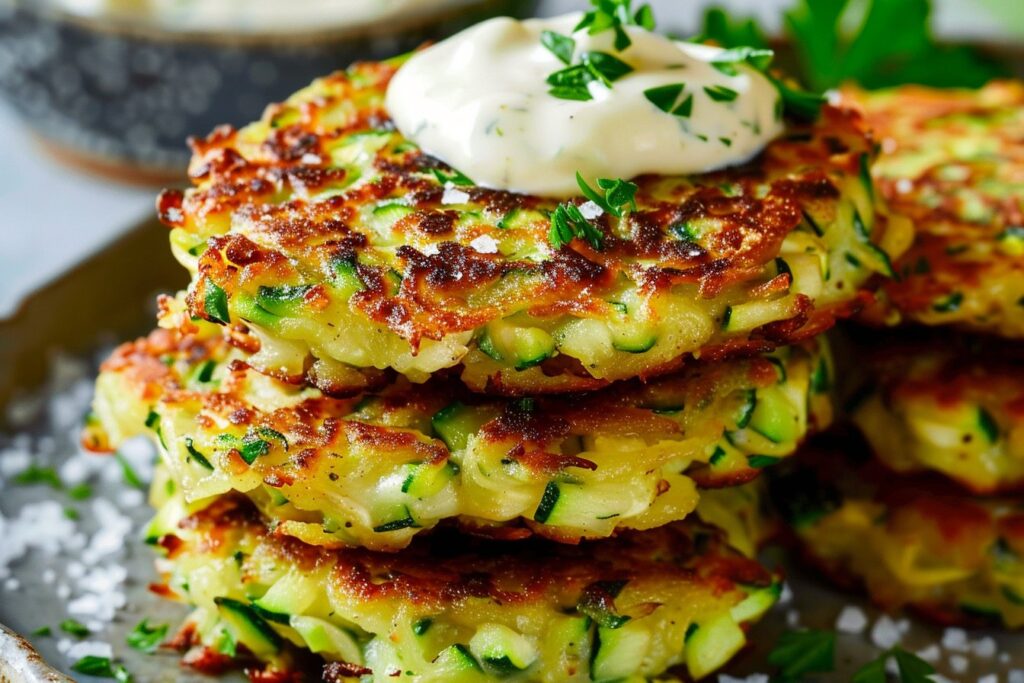 Crispy and Easy Zucchini Fritters featured