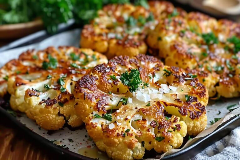 Crispy Baked Cauliflower Steaks featured