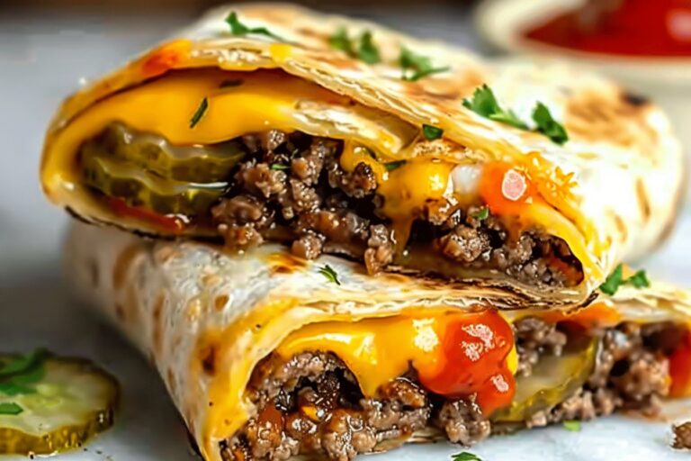 Easy Air Fryer Cheeseburger Wraps featured image