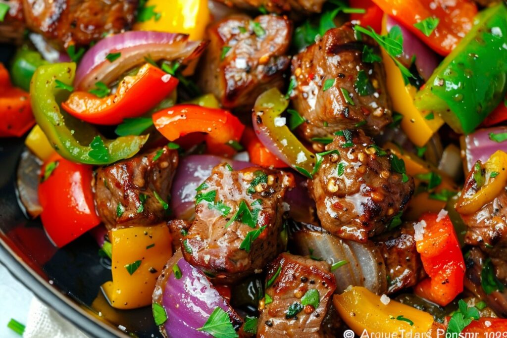 Air Fryer Steak Bites and Peppers (Pepper Steak) featured image