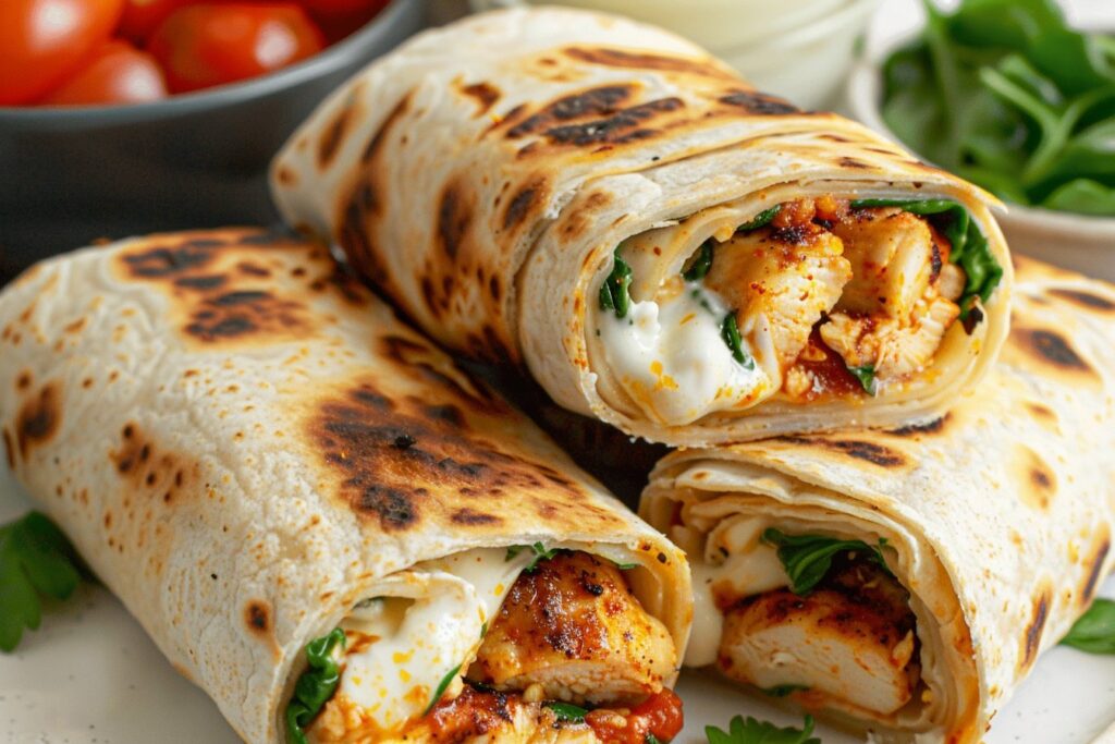 Air Fryer Chicken & Mozzarella Wraps featured image