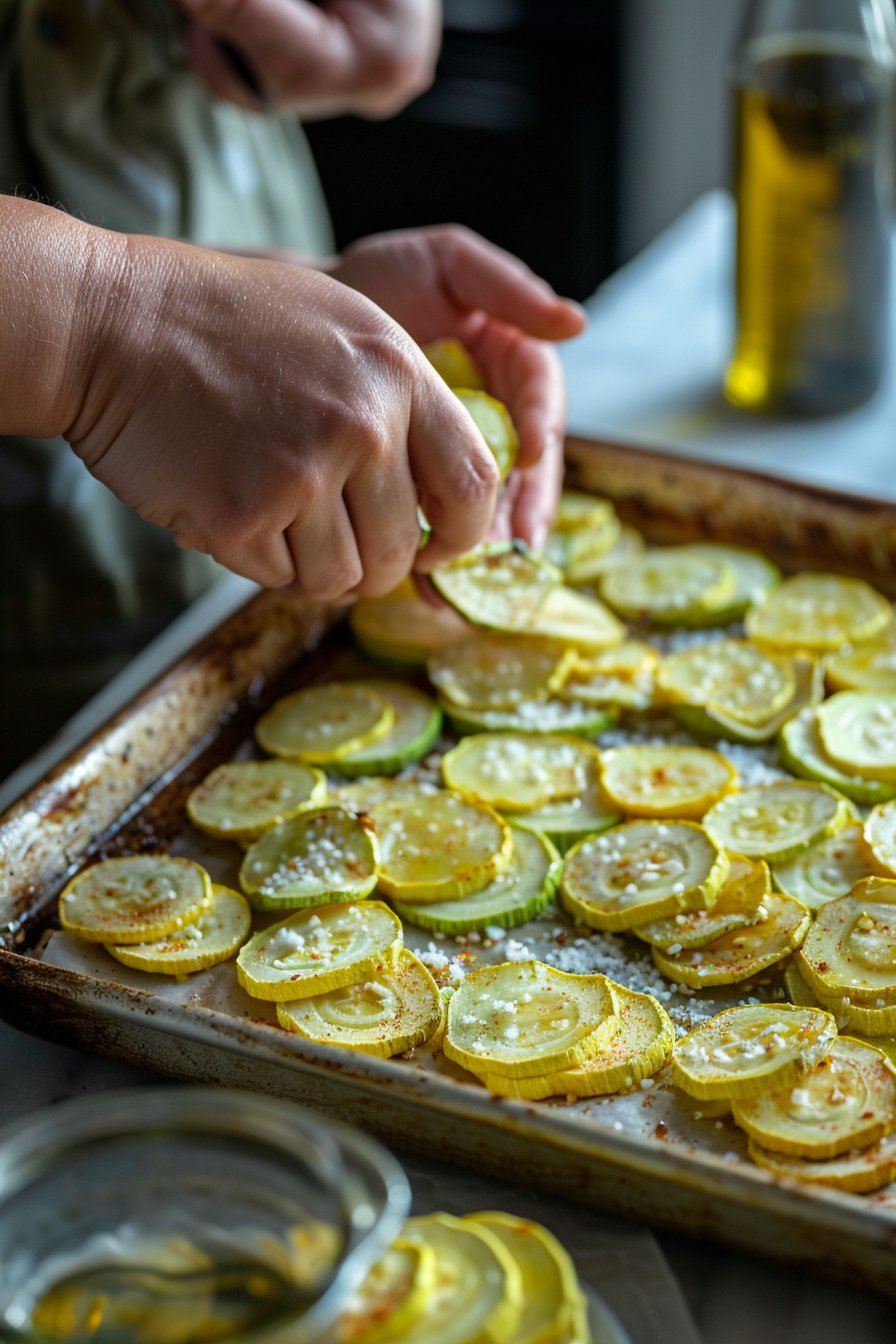Crispy Zucchini Chips instructions process