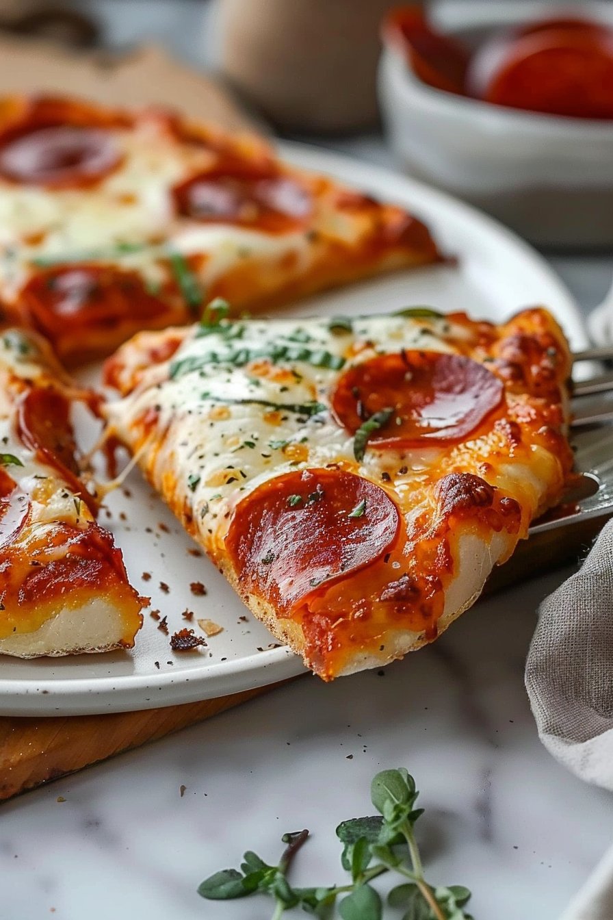 Classic Air Fryer Cottage Cheese Pizza Crust serving