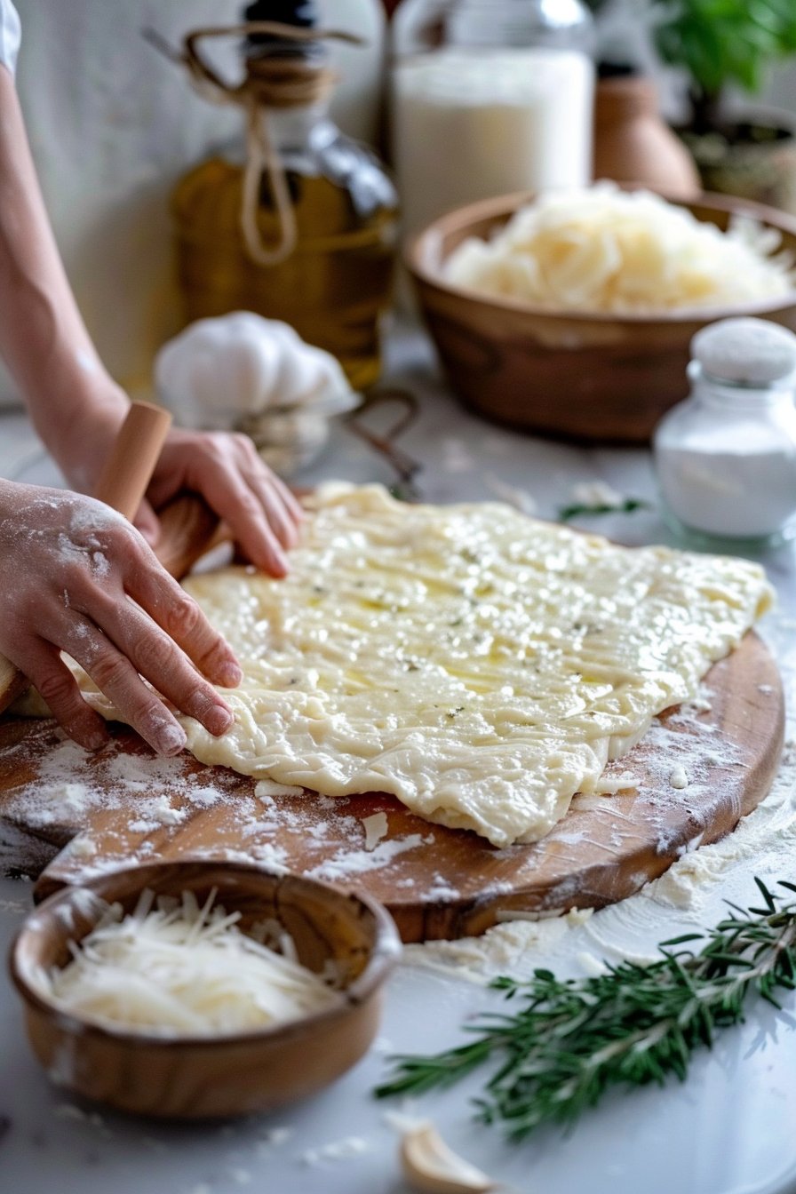 Garlic-Parm Air-Fryer Flatbread Chips instructions process