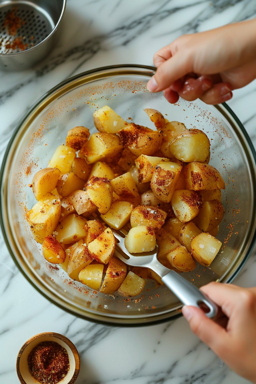 Air Fryer Crispy Potatoes process image