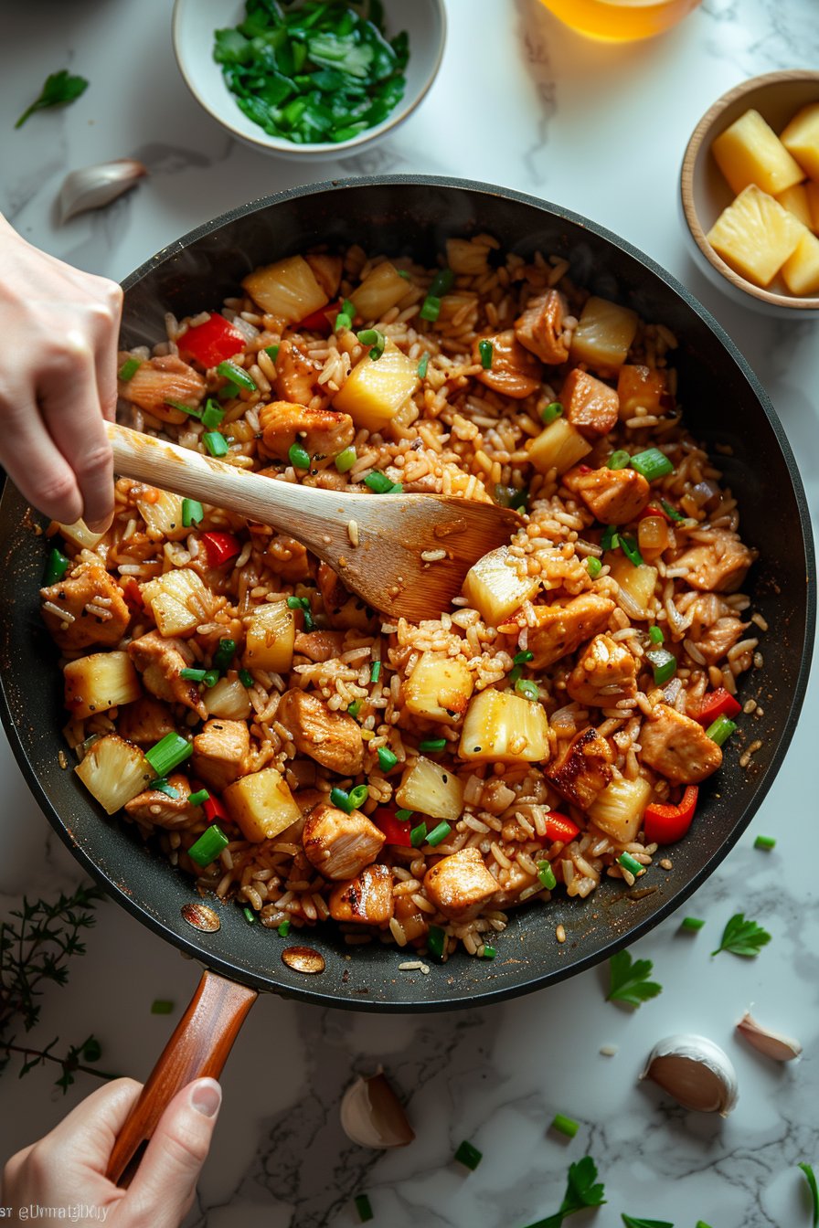 Pineapple Chicken and Rice process image