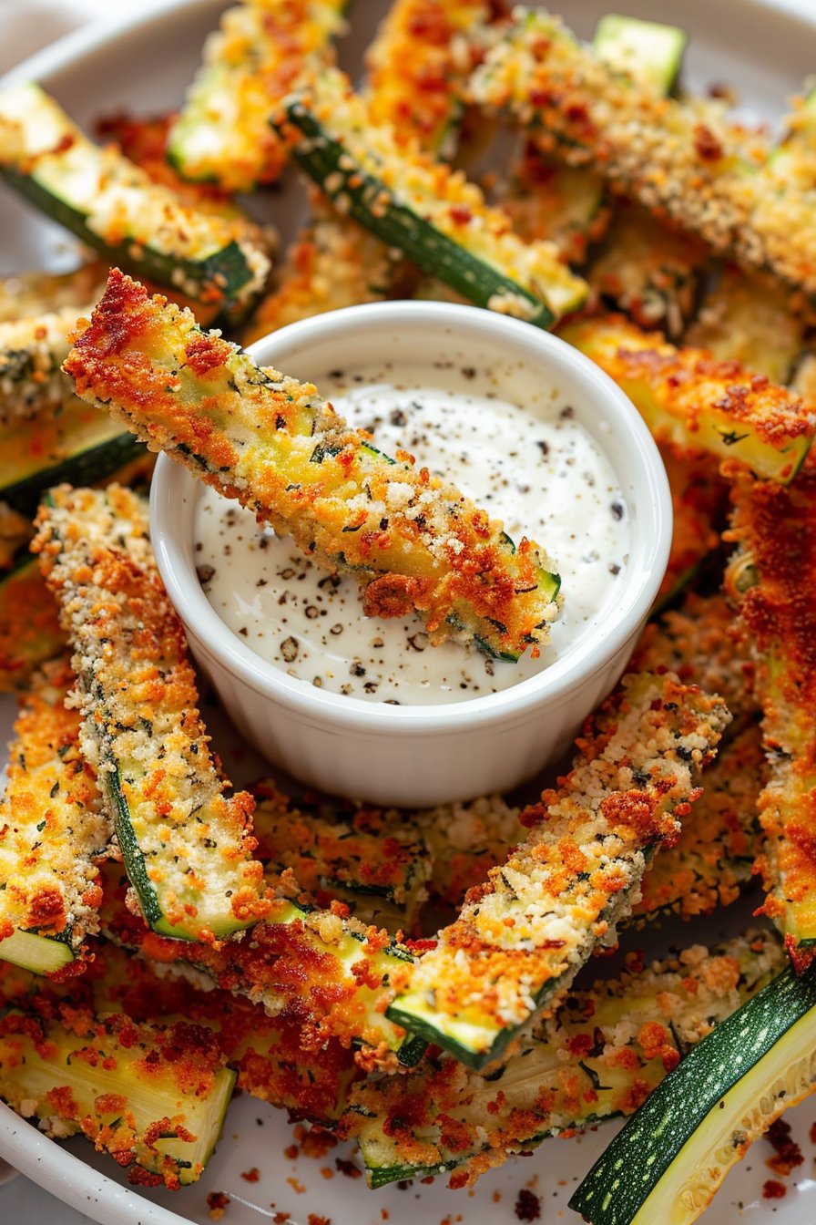 Air Fryer Zucchini Fries serving