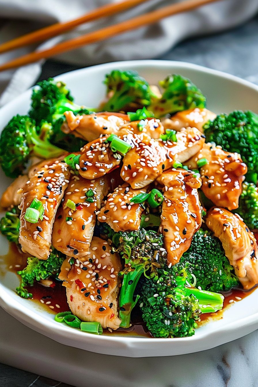 Chinese Chicken and Broccoli serving