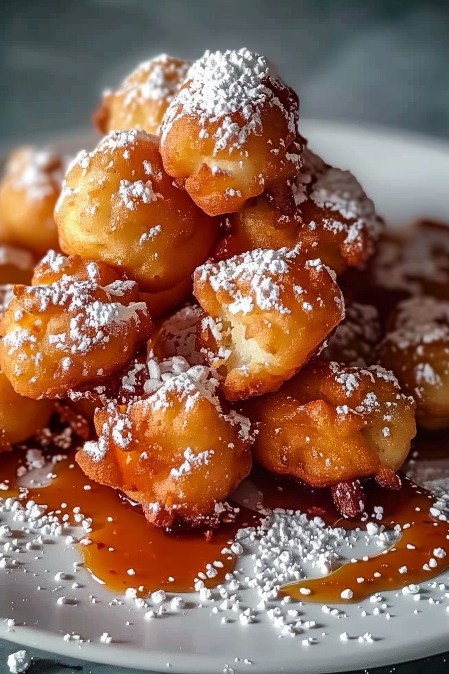 Funnel Cake Bites Air Fryer Style serving