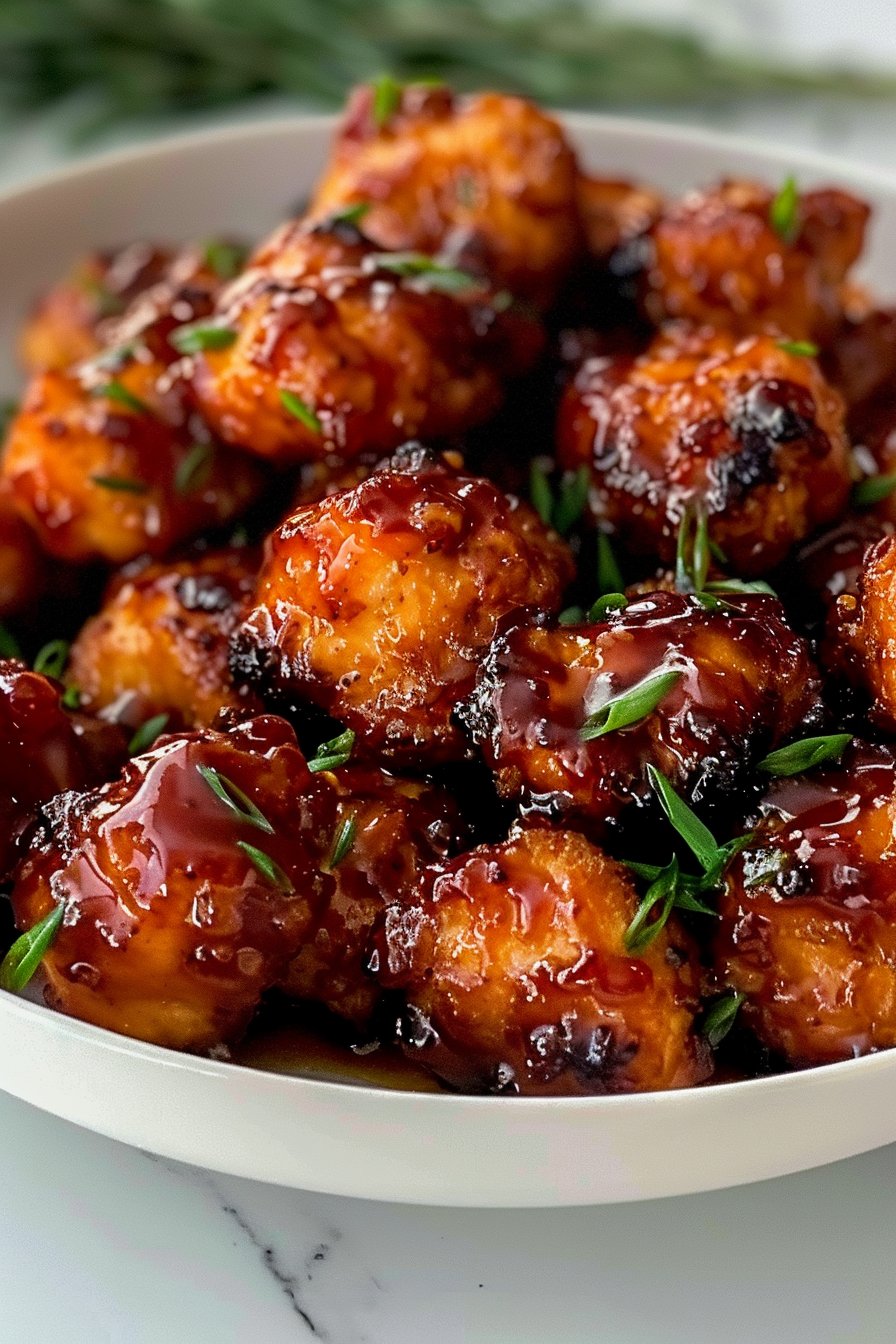 Enjoy Irresistible Air Fryer Honey BBQ Chicken Bites Today! serving