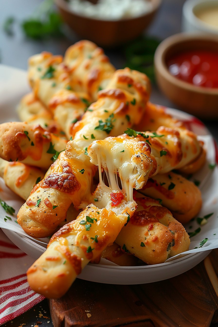Easy Air Fryer Cheesy Garlic Breadsticks Thatll Wow Your Friends serving image