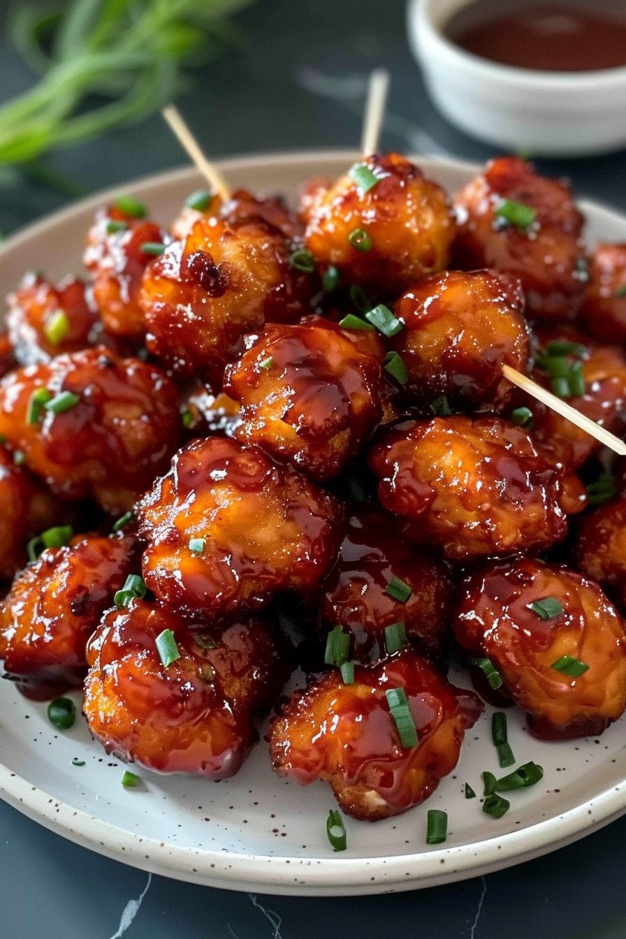 Enjoy Irresistible Air Fryer Honey BBQ Chicken Bites Today! serving image