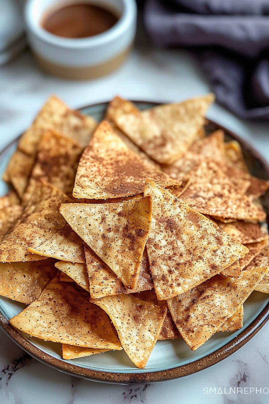 Air Fryer Cinnamon Tortilla Chips serving image