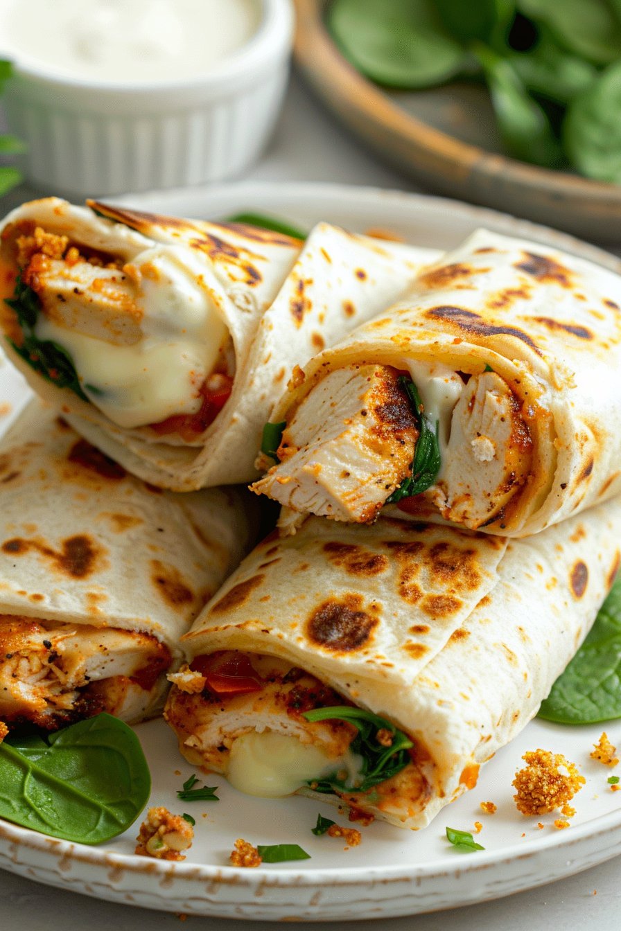 Air Fryer Chicken & Mozzarella Wraps serving image