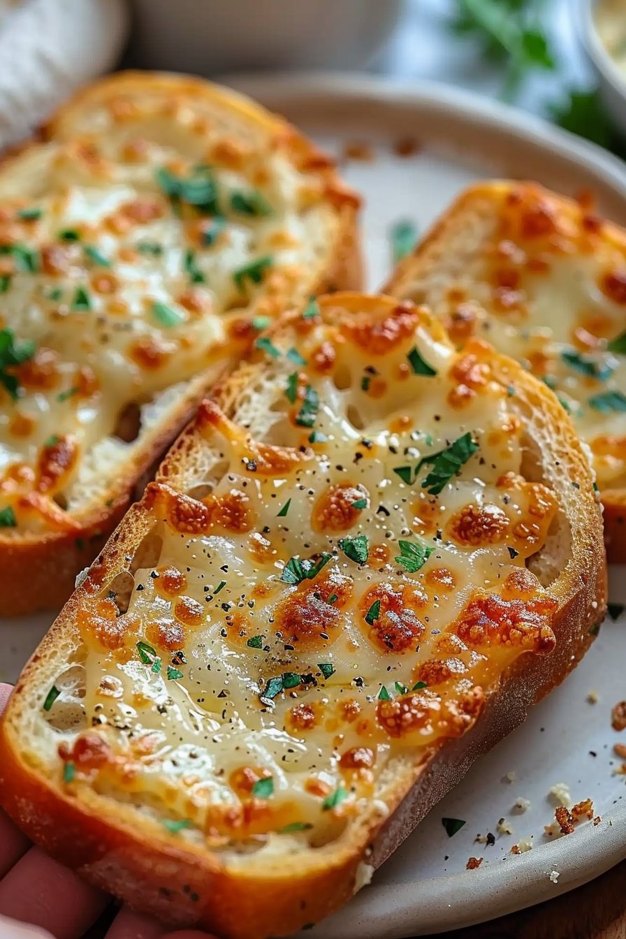 The Best Homemade Air Fryer Garlic Bread | Air Fryer Side Dish serving image