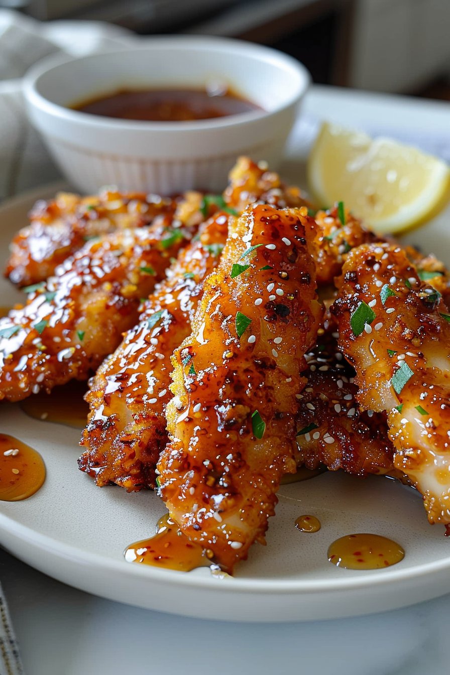 Irresistible Air Fryer Honey Butter Garlic Chicken Tenders in 30 serving image