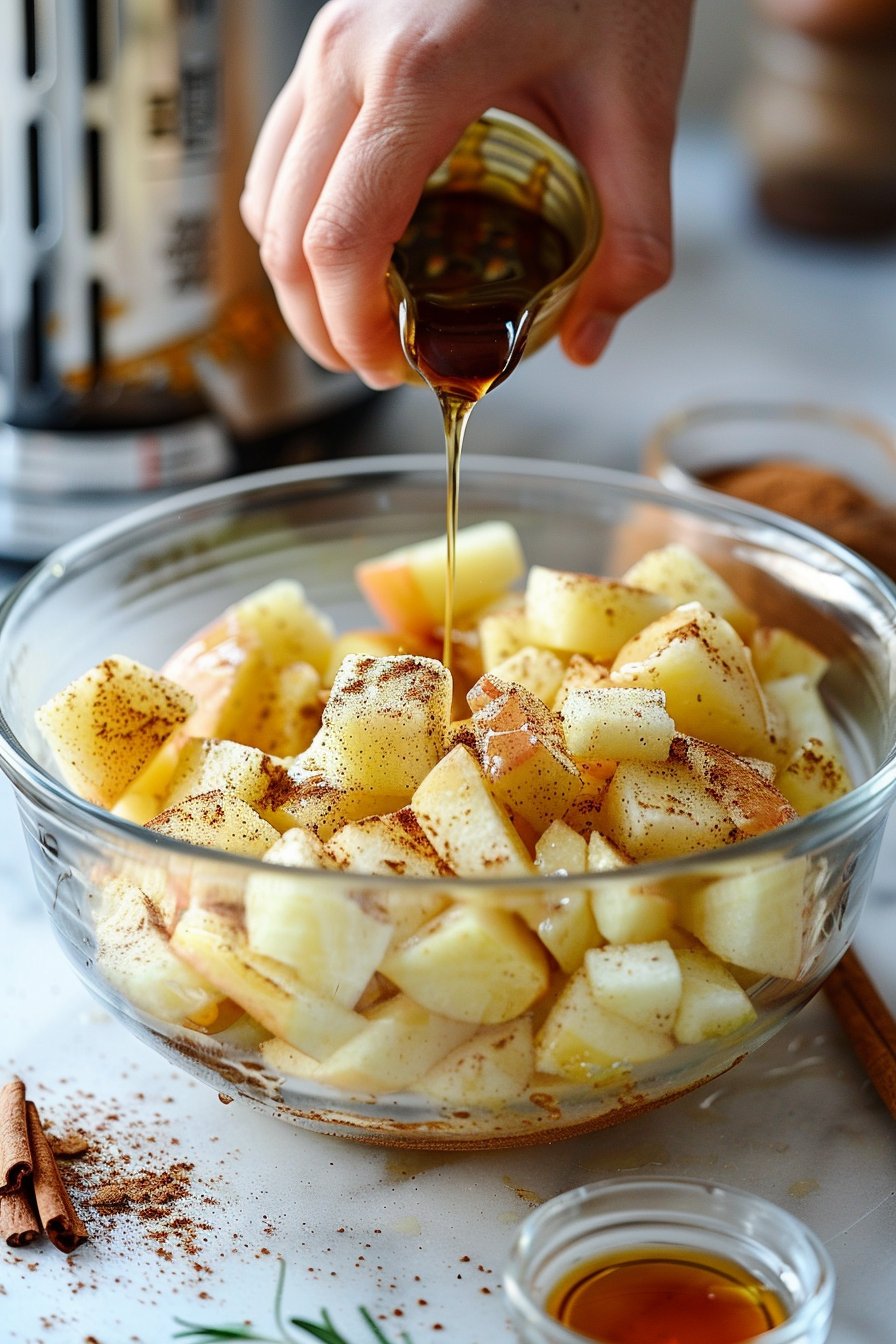 Crispy Air Fryer Apples with Cinnamon - A Healthy Delight instructions process