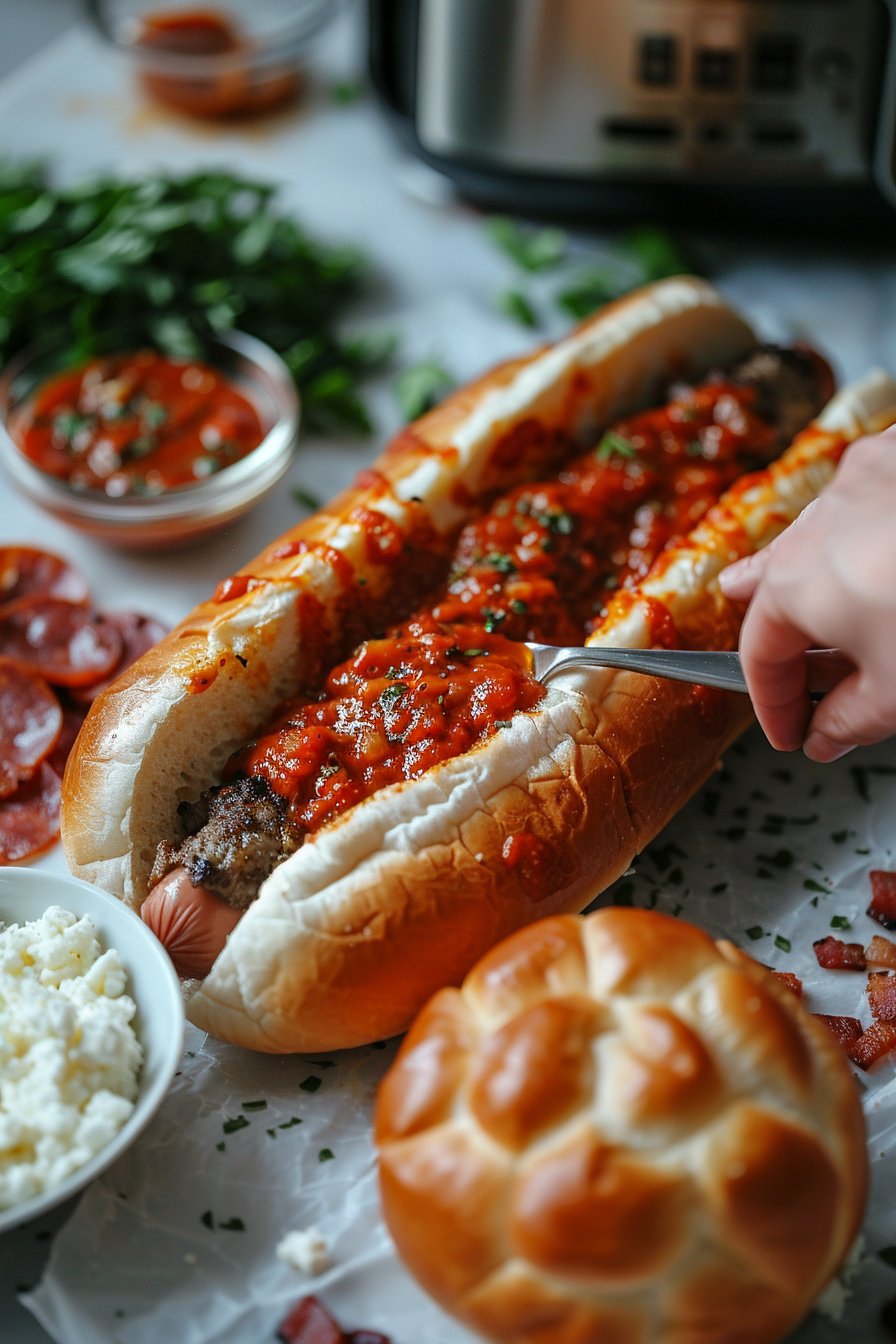 Air Fryer Pizza Dogs process image