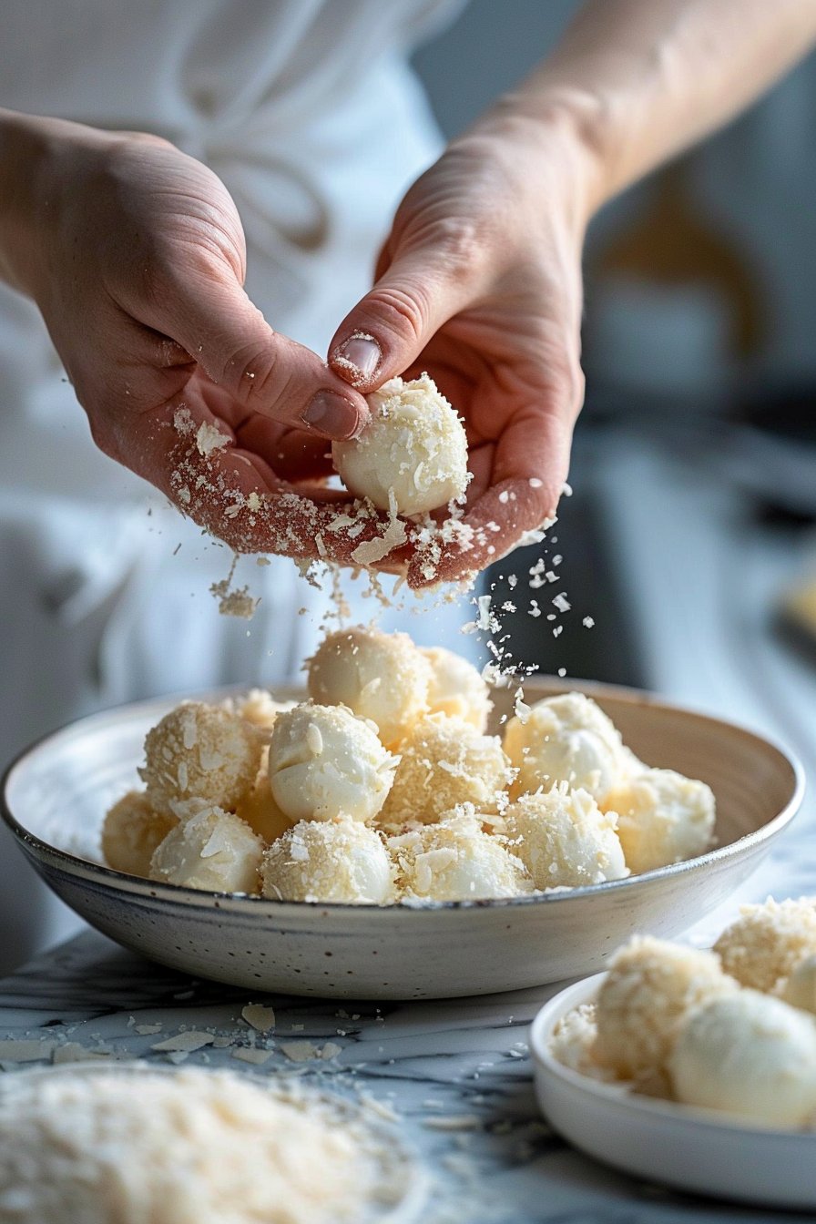 Crispy Air Fryer Mozzarella Balls for Cheesy Bliss process image