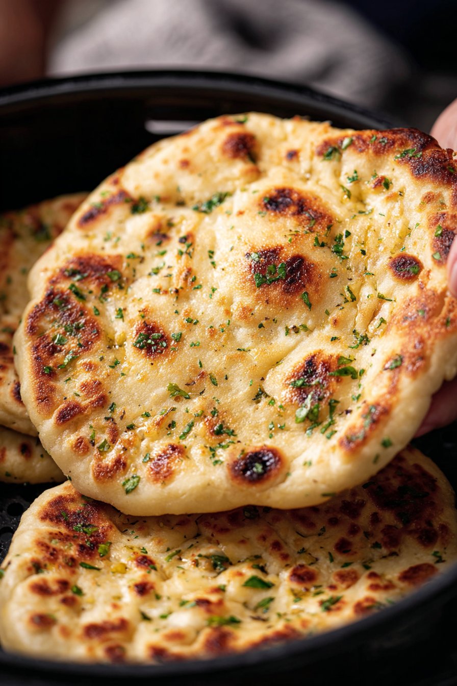 Irresistibly Easy Garlic Flatbread in Air Fryer: 15-Minute Delight process image