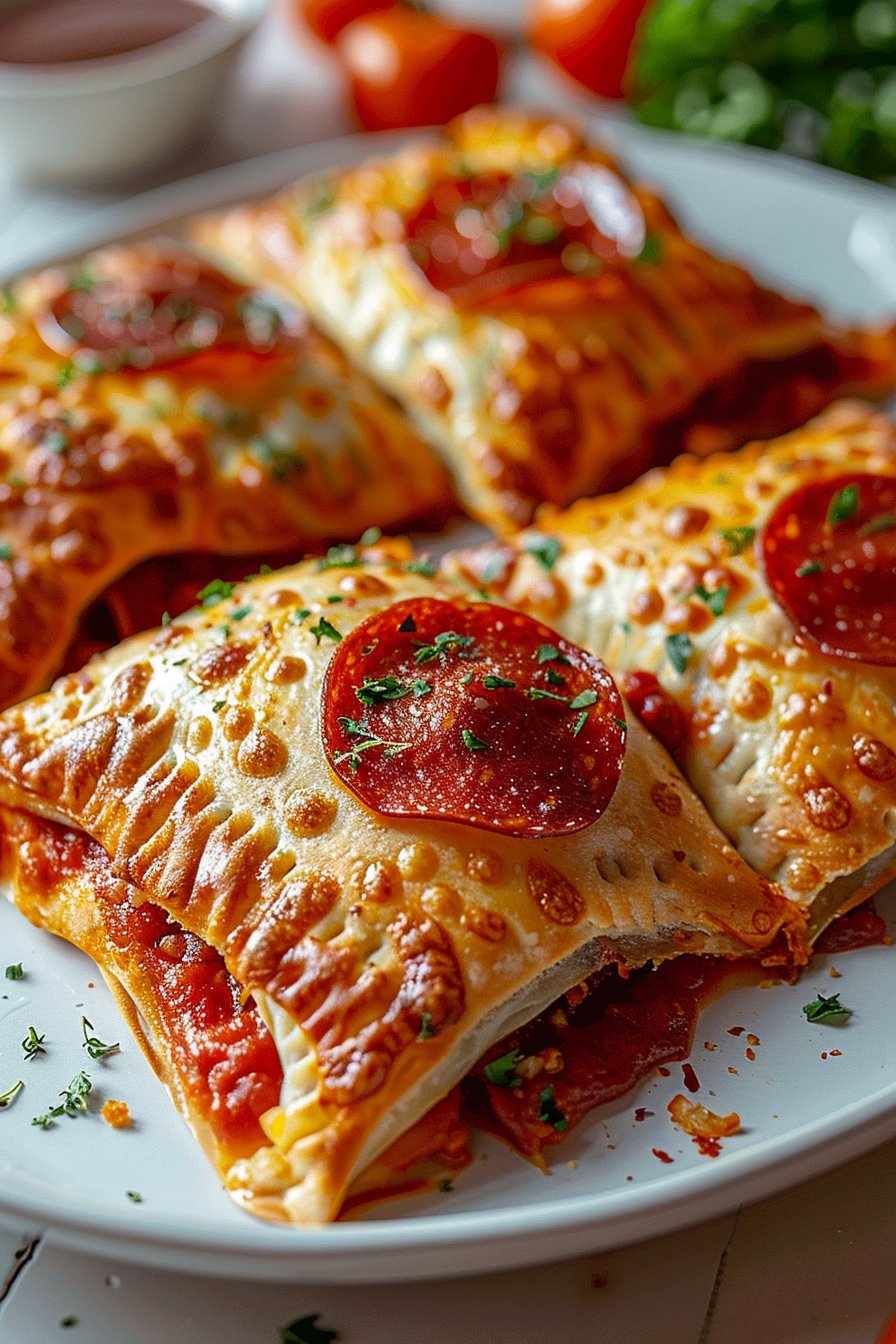 The Best Air Fryer Beef halal beef sausage slices Pizza Pocket serving image