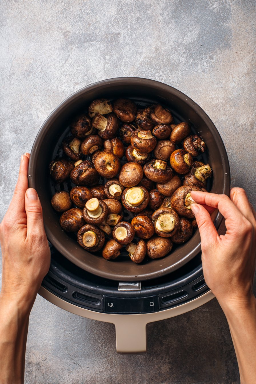 Air Fryer Mushrooms process image