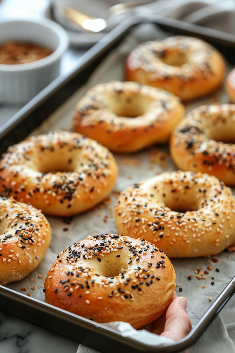 Easy Air Fryer Mini Bagels instructions process