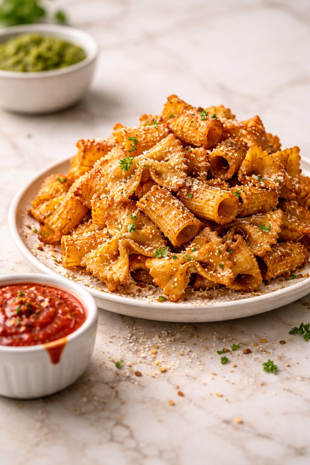 Air Fryer Pasta Chips serving image