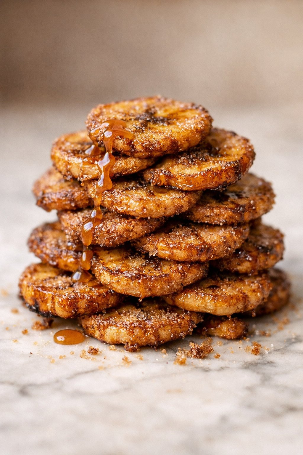 Cinnamon Sugar Air Fryer Banana Chips serving image