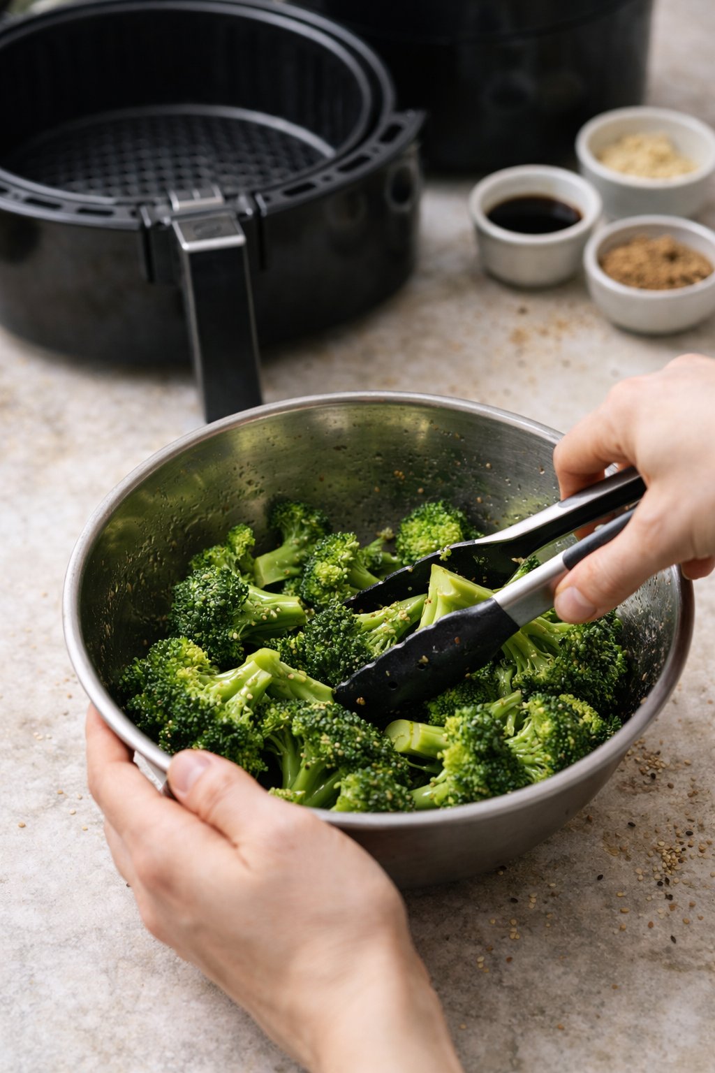 Air Fryer Beef and Broccoli process image
