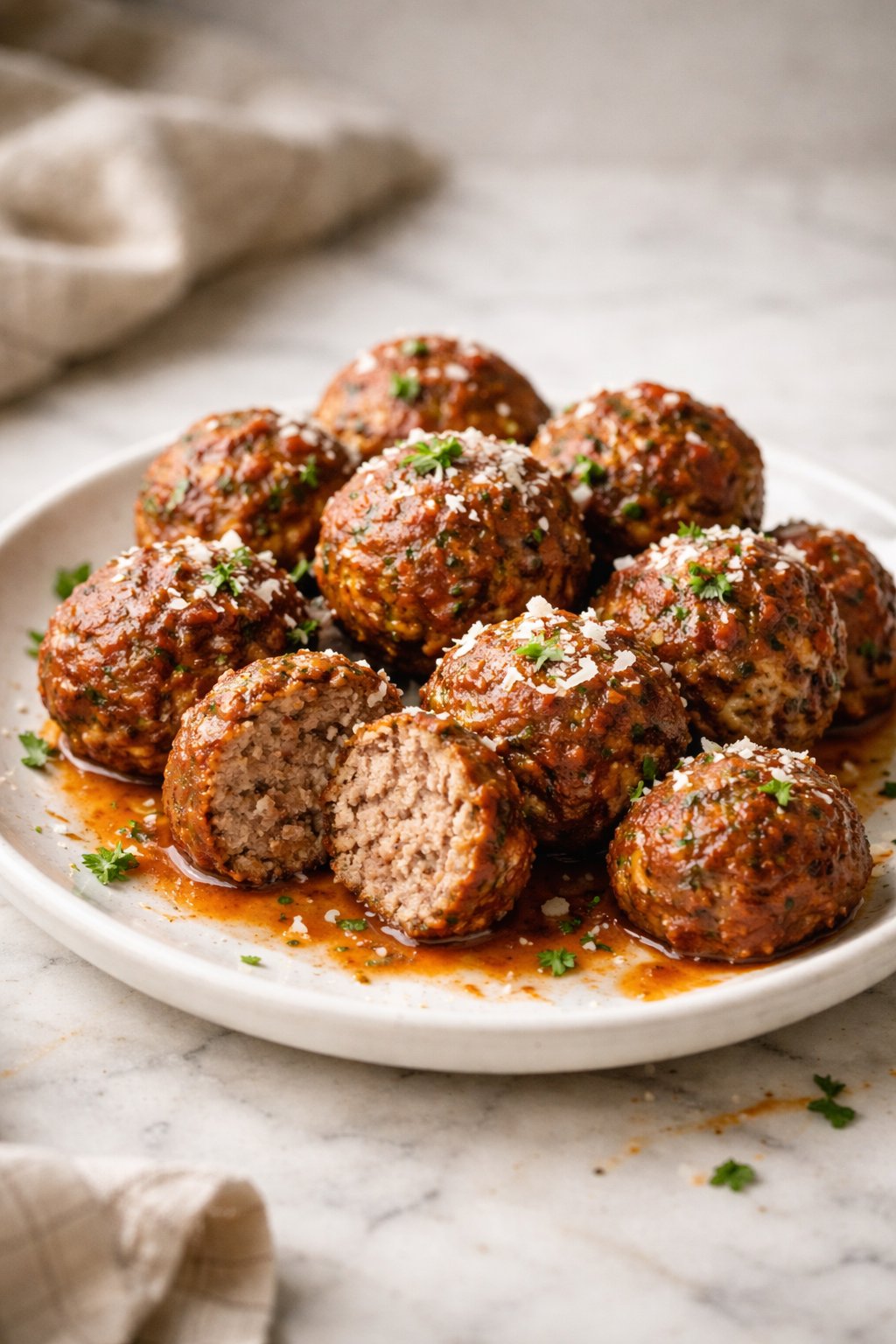 air fryer meatballs serving image