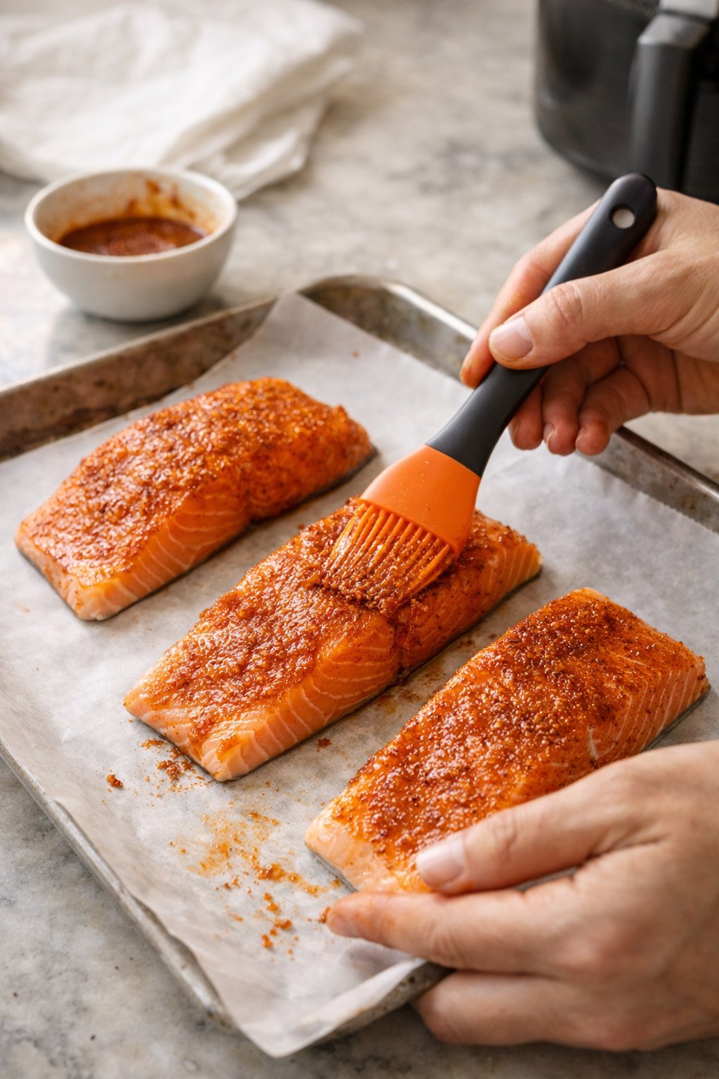 Easy Crispy Air Fryer Salmon Recipe for Perfect Healthy Dinners process image