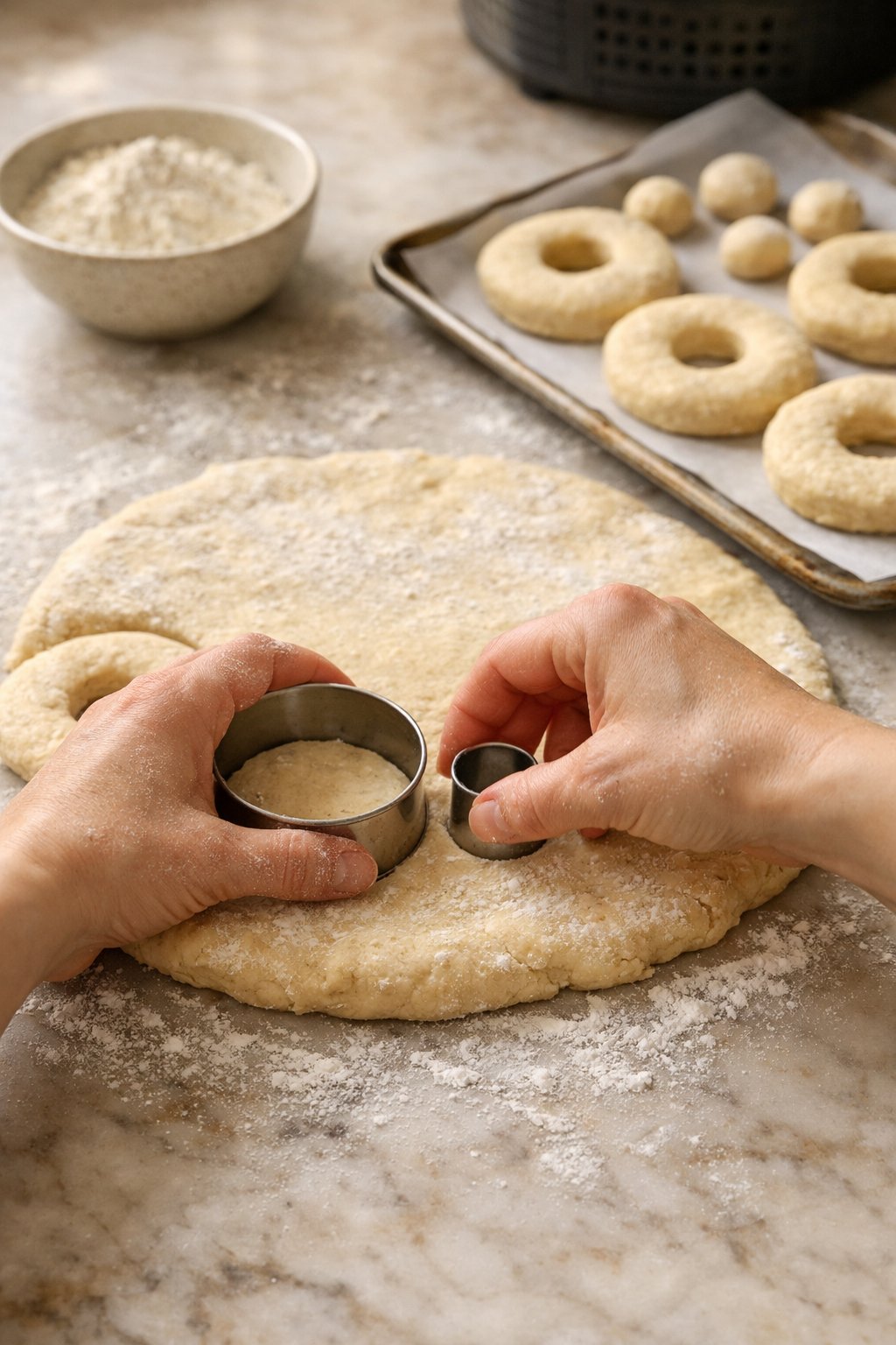 Air Fryer Donuts process image