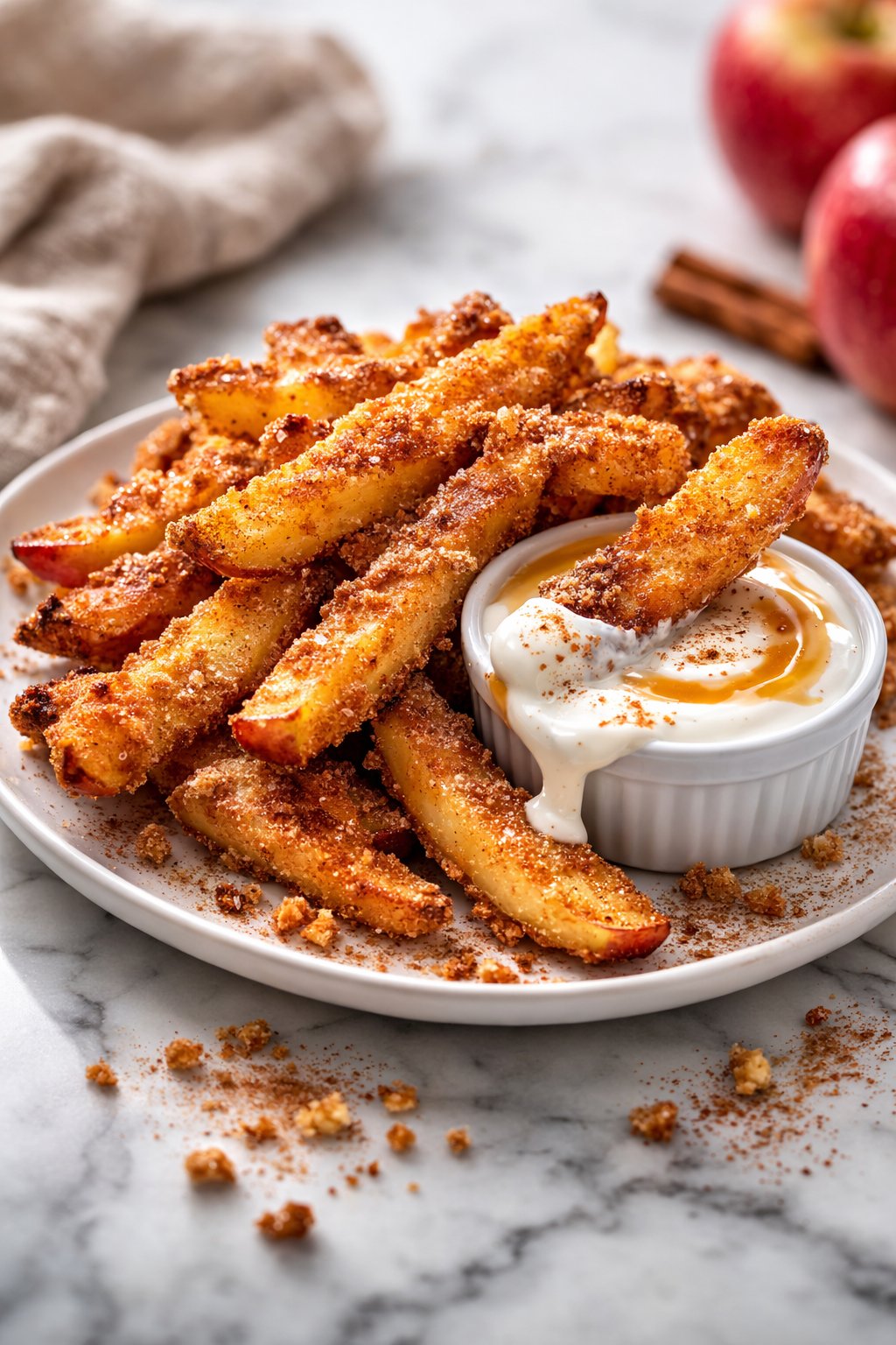 Crispy Air Fryer Apple Fries Recipe Easy and Delicious serving image