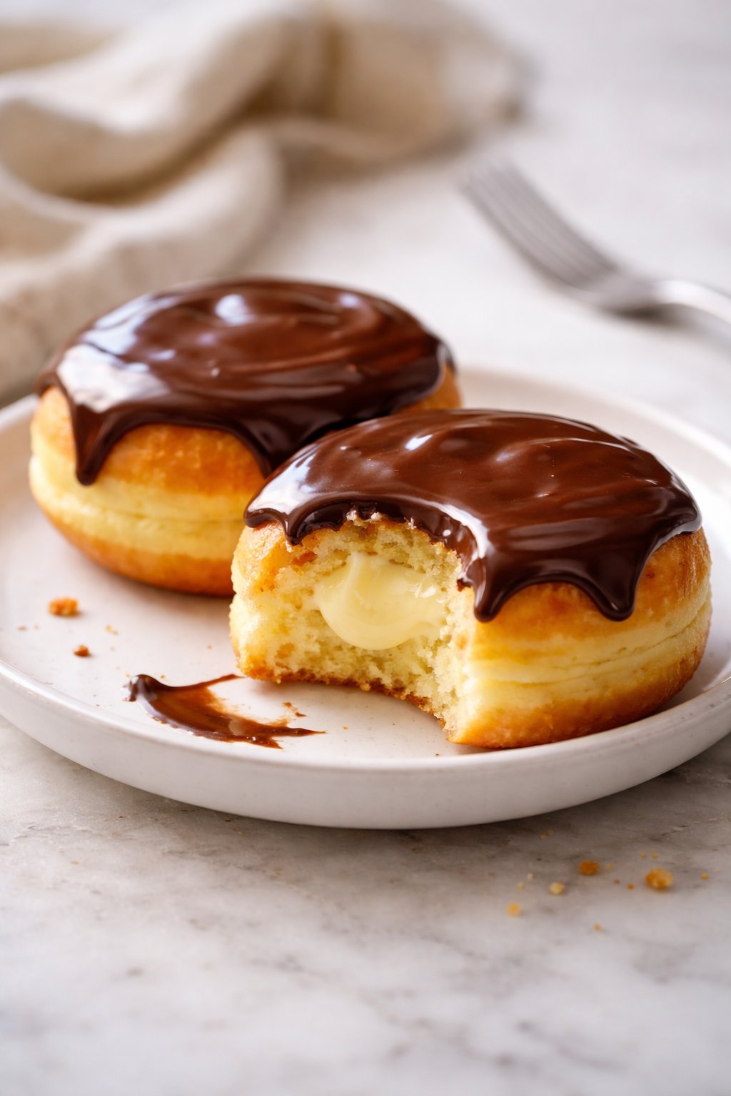 Gluten-Free Air Fryer Boston Cream Donuts serving image