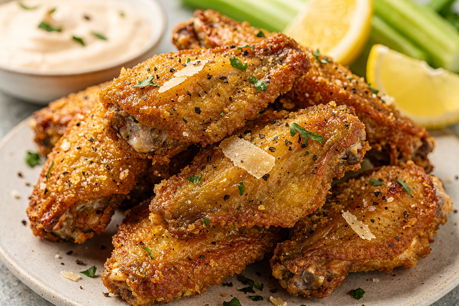 Crispy Parmesan Air Fryer Chicken Wings featured image