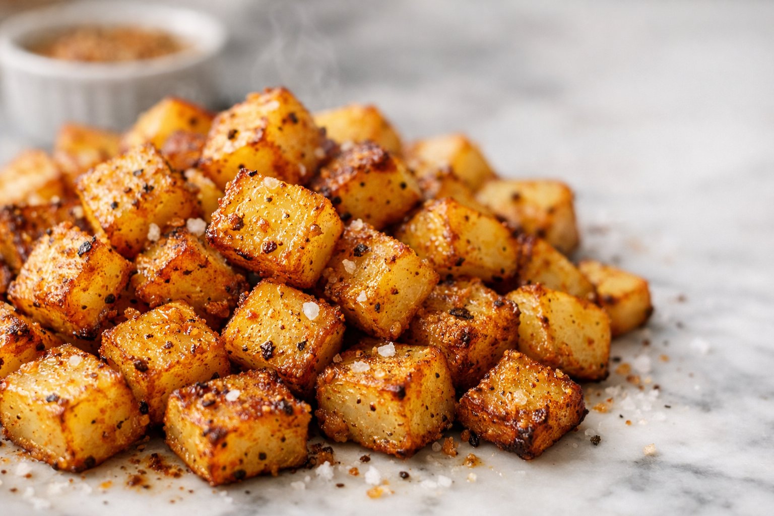 Crispy Air Fryer Diced Potatoes for a Quick Flavor Boost recipe card