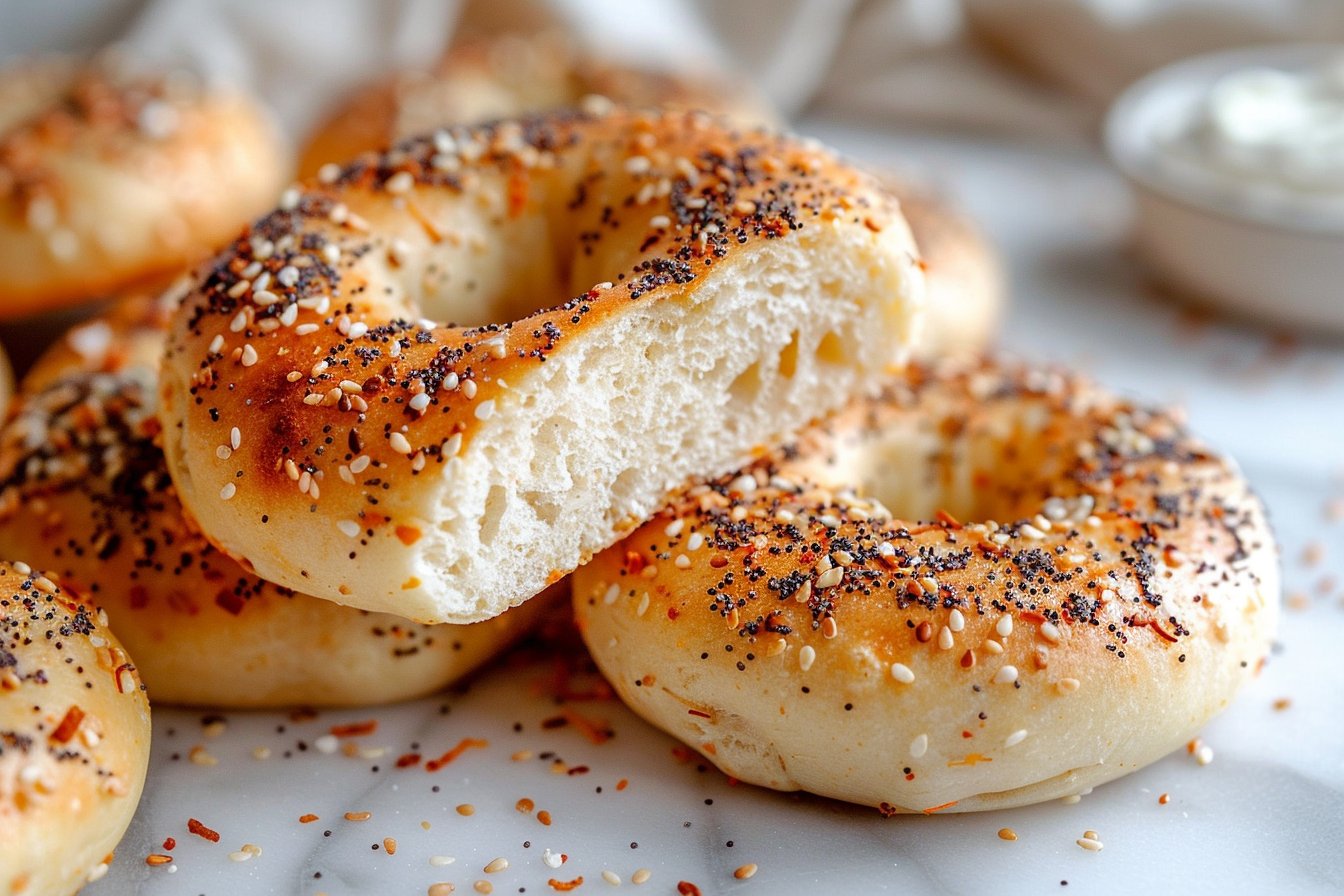 Easy Air Fryer Mini Bagels recipe card